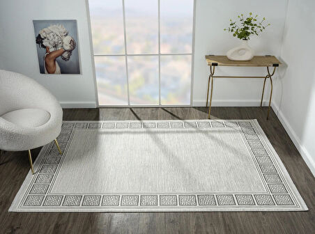 Zenith Zn001a Gri Halı Antrasit Kenar Çerçeveli Modern Parlak Yumuşak Kadife Ince Antialerjik Salon