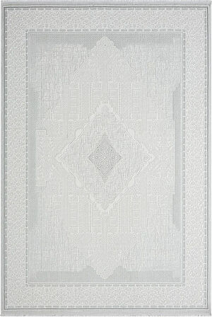 Zenith Zn003a Gri Halı Antrasit Detaylı Göbekli Yumuşak Kadife Ince Antialerjik Salon Halısı Koridor