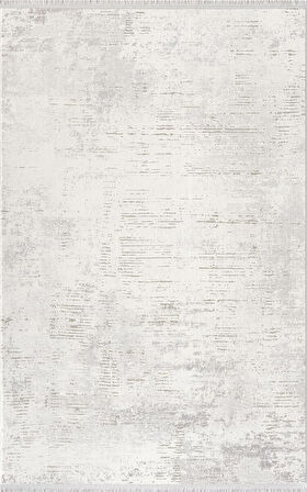 Lotus 8563 Açık Gri Halı Gri Detaylı Modern Ince Akrilik Tozuaz Salon Halısı Yatak Odası Koridor