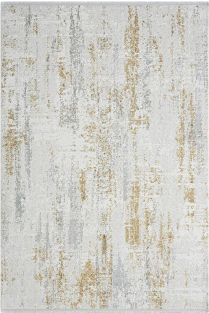 Zenith Zn011a Gri Halı Gold Detaylı Modern Yumuşak Kadife Ince Antialerjik Salon Koridor Halısı