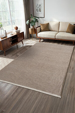 Hena Hn007A Vizon Şönil Kilim İnce Yumuşak Toz Yapmaz Kaymaz Taban Makinede Yıkanabilir Modern Halı