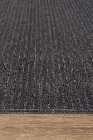 Hena HN008A Antrasit Şönil Kilim Yumuşak Toz Yapmaz Kaymaz Taban Makinada Yıkanabilir Modern Halı