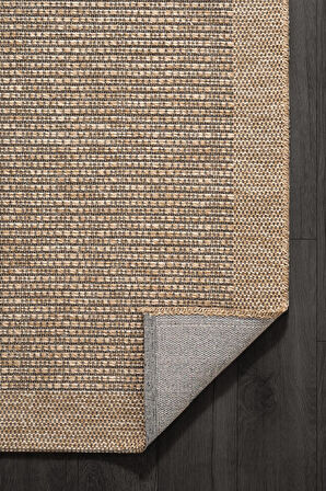 Mumbai MU001B Gri Doğal Kilim Görünümlü Pamuk Tuşeli Kaymaz Pamuk Taban Dekoratif Halı Tozu Yok