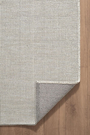 Mumbai MU002W Krem Doğal Kilim Görünümlü Pamuk Tuşeli Kaymaz Pamuk Taban Dekoratif Halı Tozu Yok