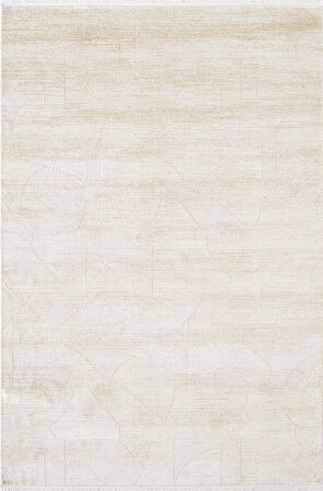 Cosmos CS001B Bej Halı Modern Detaylı Pamuk Taban Viskon Tozuaz Salon Yatak Odası Koridor Halısı