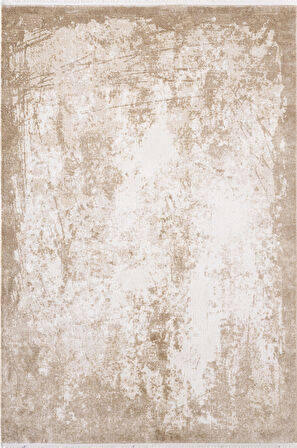 Cosmos CS003B Bej Halı Modern Detaylı Pamuk Taban Viskon Tozuaz Salon Yatak Odası Koridor Halısı