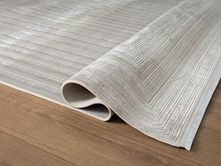 Cosmos CS005G Gri Halı Modern Detaylı Pamuk Taban Viskon Tozuaz Salon Yatak Odası Koridor Halısı