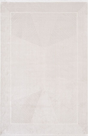 Cosmos CS006W Beyaz Halı Modern Detaylı Pamuk Taban Viskon Tozuaz Salon Yatak Odası Koridor Halısı