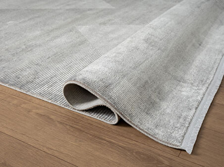 Cosmos CS009Z Gri Halı Modern Detaylı Pamuk Taban Viskon Tozuaz Salon Yatak Odası Koridor Halısı