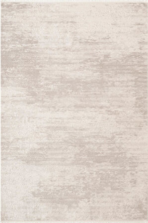 Leon LN001G Krem Halı Modern Desen Pamuk Taban Akrilik Tozuaz Salon Yatak Odası Koridor Halısı