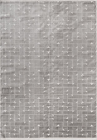  Best 114A  Antrasit Modern Geometrik Desen Parlak Makinada Yıkanabilir Salon Halısı