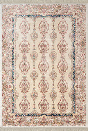 Imperial Luxe IL003R Krem Çerçeveli Halı Klasik Desen 100 Tarak Bambu Viskon İpek Serisi