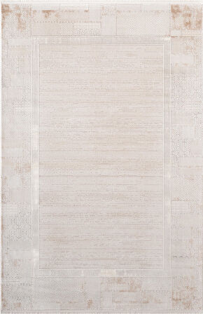 Vogue?VG001B Krem Bej Klasik Desen Modern Renk 100?Tarak Viskon Salon Halısı İpek Serisi