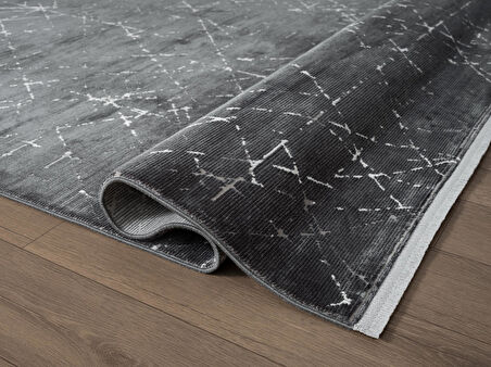 Vogue VG005Z Koyu Gri Modern Renk Desen 100 Tarak Viskon Salon Halısı İpek Serisi