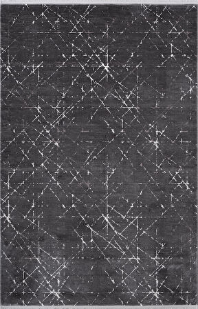 Vogue VG005Z Koyu Gri Modern Renk Desen 100 Tarak Viskon Salon Halısı İpek Serisi