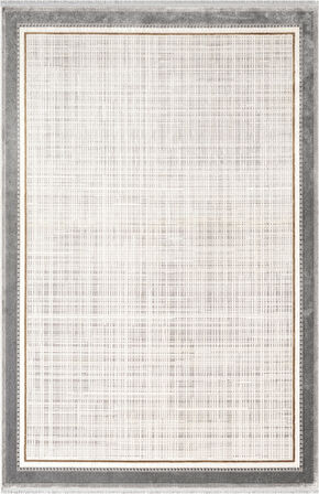 Fresco FC002G Gri Çerçeveli Halı Modern Desen 100 Tarak Viskon Parlak Yumuşak İpek Serisi