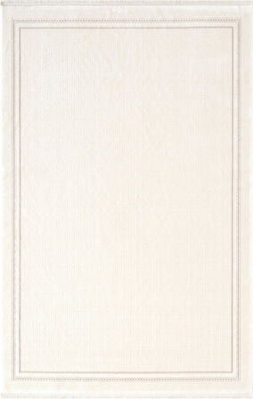 Fresco FC002W Beyaz Çerçeveli Halı Modern Desen 100 Tarak Viskon Parlak Yumuşak İpek Serisi