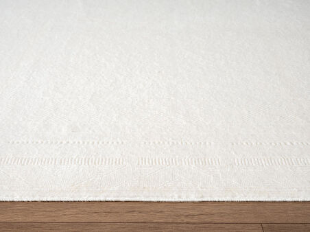 Fresco FC004W Beyaz Çerçeveli Halı Modern Desen 100 Tarak Viskon Parlak Yumuşak İpek Serisi