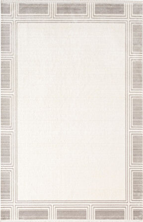 Fresco FC005G Gri Çerçeveli Halı Modern Desen 100 Tarak Viskon Parlak Yumuşak İpek Serisi
