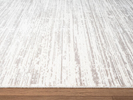 Fresco FC006G Gri Halı Modern Desen 100 Tarak Viskon Parlak Yumuşak İpek Serisi