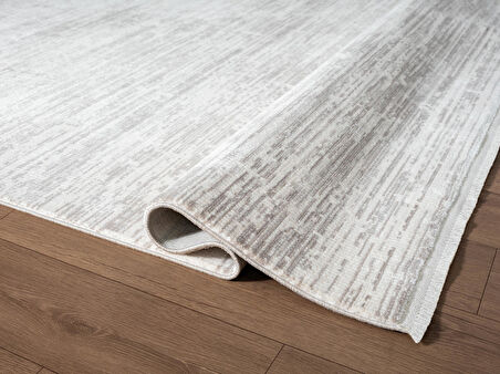 Fresco FC006G Gri Halı Modern Desen 100 Tarak Viskon Parlak Yumuşak İpek Serisi