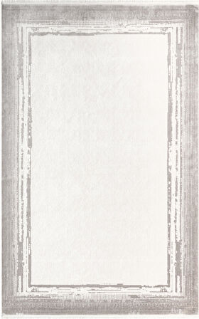 Fresco FC007G Gri Çerçeveli Halı Modern Desen 100 Tarak Viskon Parlak Yumuşak İpek Seris