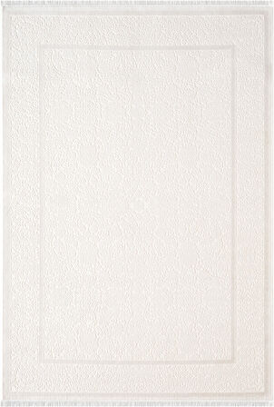 Etro ET002W Krem Klasik Modern Çerçeveli Desen Parlak Ağır Yüksek Sıklıkta Salon Halısı İpek Serisi