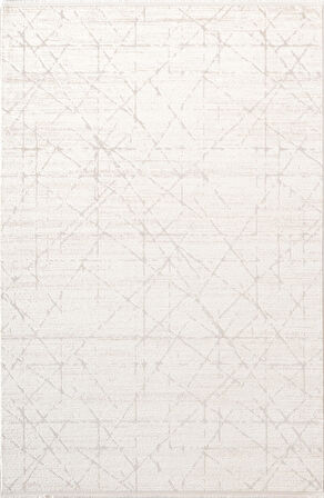 Icon IC004A Krem Modern Gri Detaylı Akrilik Pamuk Tabanlı 4 Mevsim Salon Koridor Mutfak Halısı