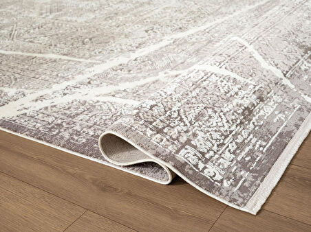 Art AT001A Gri Halı Modern Desen Triko Akrilik Viskon Boyama Yüksek Sıklık Ipek Serisi