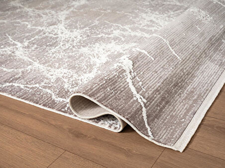 Art AT003A Gri Halı Modern Desen Triko Akrilik Viskon Boyama Yüksek Sıklık Ipek Serisi