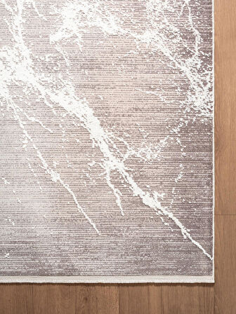 Art AT003A Gri Halı Modern Desen Triko Akrilik Viskon Boyama Yüksek Sıklık Ipek Serisi