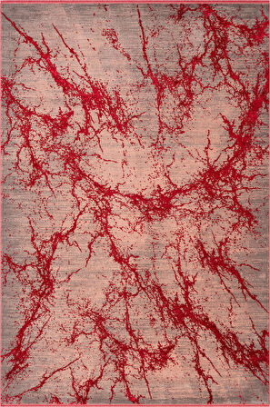 Art AT003J Kırmızı Halı Modern Desen Triko Akrilik Viskon Boyama Yüksek Sıklık Ipek Serisi