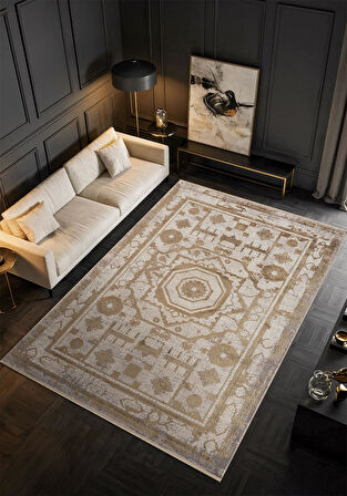 Art AT004B Vizon Halı Modern Desen Triko Akrilik Viskon Boyama Yüksek Sıklık Ipek Serisi