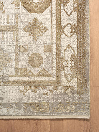 Art AT004B Vizon Halı Modern Desen Triko Akrilik Viskon Boyama Yüksek Sıklık Ipek Serisi