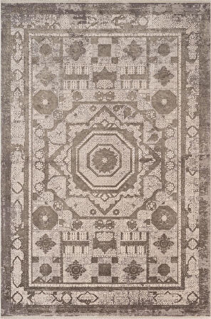 Art AT004G Gri Halı Modern Desen Triko Akrilik Viskon Boyama Yüksek Sıklık Ipek Serisi