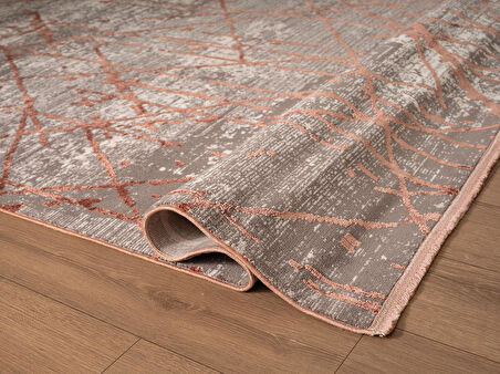 Art AT005P Gül Rengi Halı Modern Desen Triko Akrilik Viskon Boyama Yüksek Sıklık Ipek Serisi