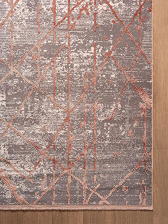 Art AT005P Gül Rengi Halı Modern Desen Triko Akrilik Viskon Boyama Yüksek Sıklık Ipek Serisi