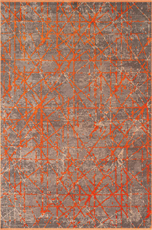 Art AT005T Turuncu Halı Modern Desen Triko Akrilik Viskon Boyama Yüksek Sıklık Ipek Serisi