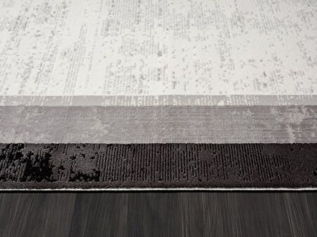 Dark Dk002g Gri Halı Antrasit Kenar Çerçeveli Akrilik Tozuaz Modern Salon Halısı Yatak Odası