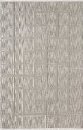 Sümer Sm015g Gri Rengi Halı Çizgi Desenli Dekoratif Modern Antialerjik Salon Mutfak Halısı