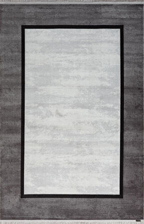 Trend 4101 Gri Oval Akrilik Pamuk Yumuşak Modern Mutfak Yatak Odası Salon Oturma Odası Halısı