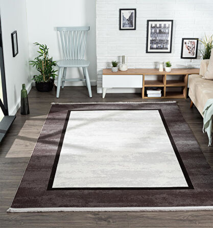 Trend 4101 Gri Oval Akrilik Pamuk Yumuşak Modern Mutfak Yatak Odası Salon Oturma Odası Halısı