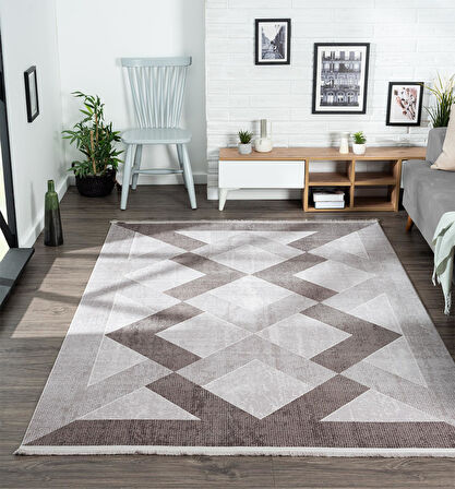 Trend 4102 Gri Akrilik Pamuk Yumuşak Modern Mutfak Yatak Odası Salon Oturma Halısı