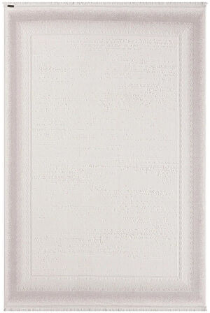 Truva Tv012a Bej Halı Kenar Çerçeveli Kalın Akrilik Tozuaz Modern Salon Halısı Yatak Odası Koridor