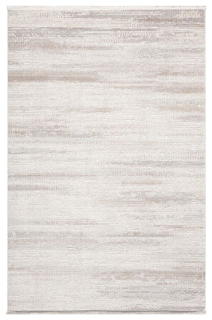 Truva TV036A Krem Rengi Halı Gri ve Bej Detaylı Akrilik Yumuşak Salon Halısı