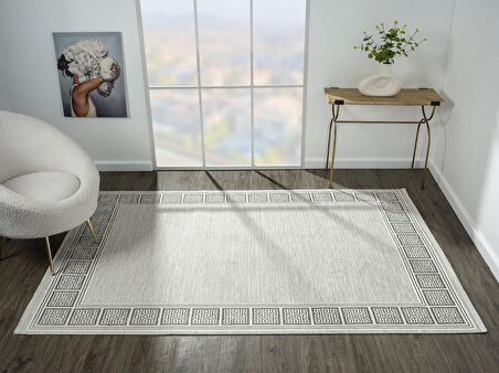 Zenith Zn001a Gri Halı Antrasit Kenar Çerçeveli Modern Parlak Yumuşak Kadife Ince Antialerjik Salon