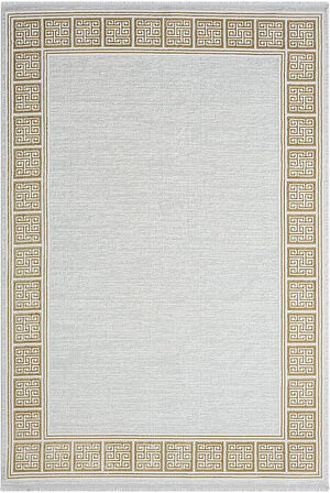 Zenith Zn002a Gri Halı Gold Kenar Çerçeveli Modern Parlak Yumuşak Kadife Ince Antialerjik Salon