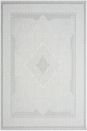 Zenith Zn003a Gri Halı Antrasit Detaylı Göbekli Yumuşak Kadife Ince Antialerjik Salon Halısı Koridor