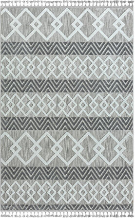 Sümer Sm003a Gri Halı Iskandinav Desen Dekoratif Modern Tozuyok Antialerjik Salon Halısı Koridor