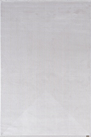 Trend TR011A Gri Halı Geometrik Detaylı Akrilik Yumuşak Salon Halısı Oturma Odası Halısı